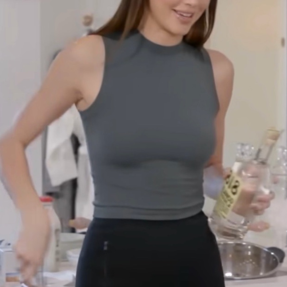 Skims Cotton Jersey Mock Neck Tank